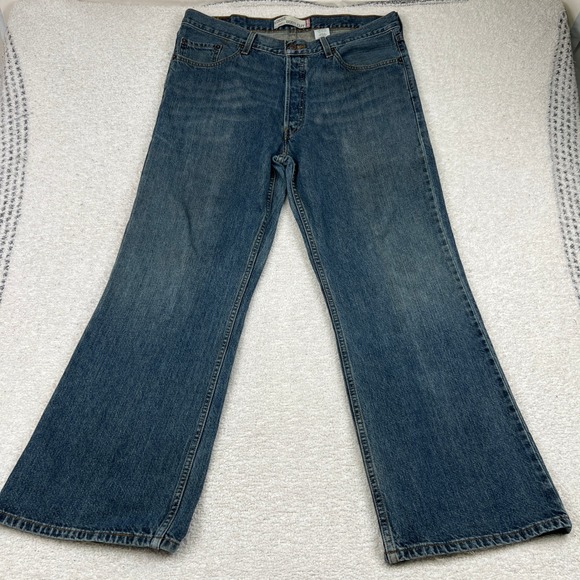 VTG Levis 567 Loose Boot Cut Jeans Mens 38x32 Blue Denim Y2K 2000 Wide Leg Baggy